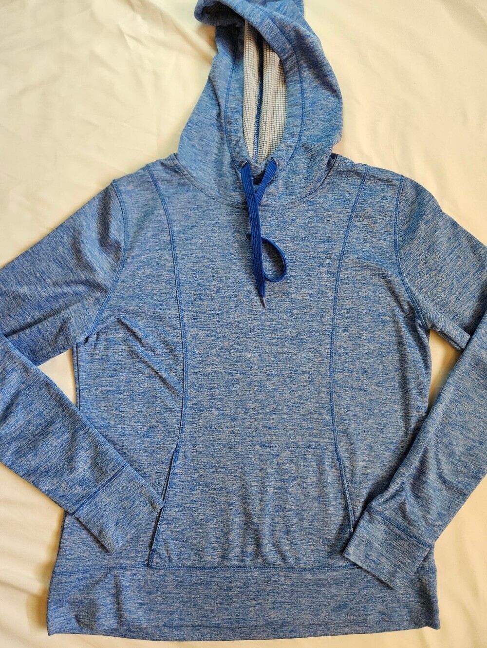 Avia Womens Blue Activewear Pullover Kangaroo Pocket Hoodie Size Large